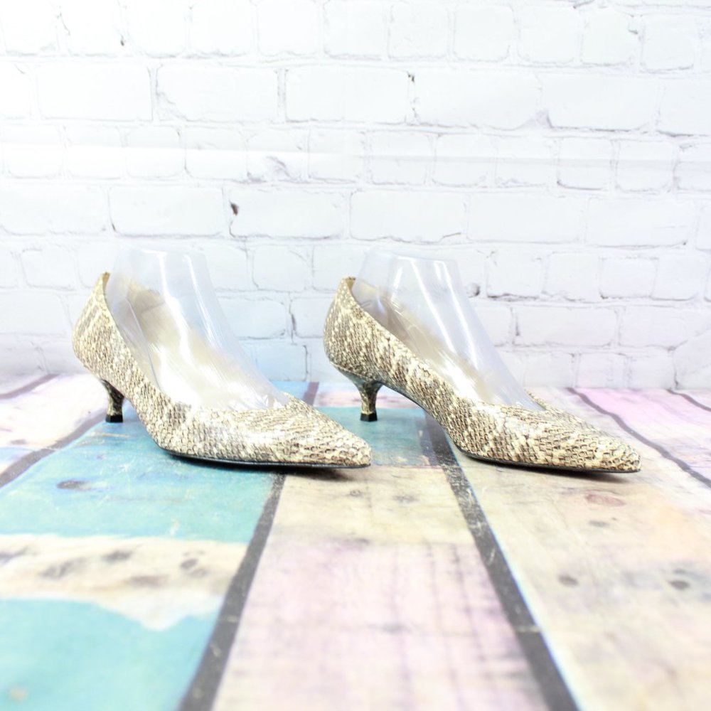 Stuart Weitzman Snakeskin Pump Shoes Size 8 M - Picture 3 of 9